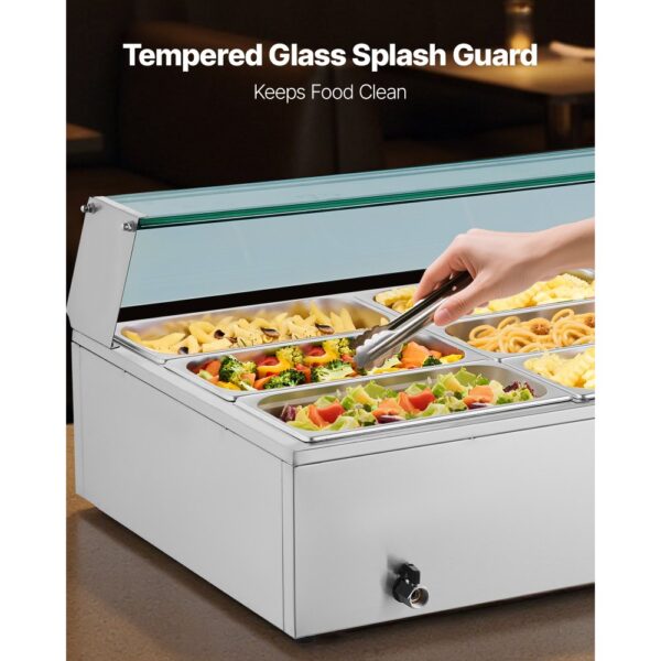 VEVOR kommerzieller Speisenwärmer (12 x 1/3 Größe Behälter), Chafing Dishes für Catering Restaurant Party – Bild 4