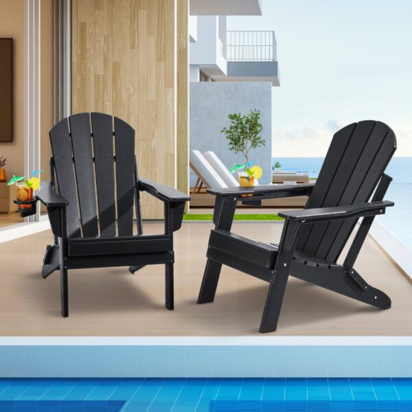VEVOR Adirondack-Stuhl aus Kunststoff, 2er-Set, mit entspannender Armlehne