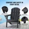 VEVOR Adirondack-Stuhl aus Kunststoff, 2er-Set, mit entspannender Armlehne – Bild 5
