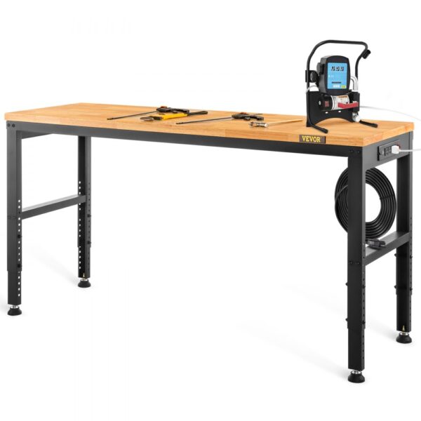 VEVOR Verstellbare Werkbank, 48" L x 20" B x 38,1" H Garagentisch mit 28,3"-38,1" Höhe und 2000 lbs Tragkraft