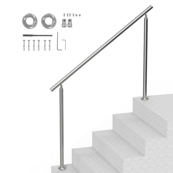 VEVOR Handläufe für Außentreppen, 150 cm langes Treppenhandlauf-Set, Veranda und Terrasse