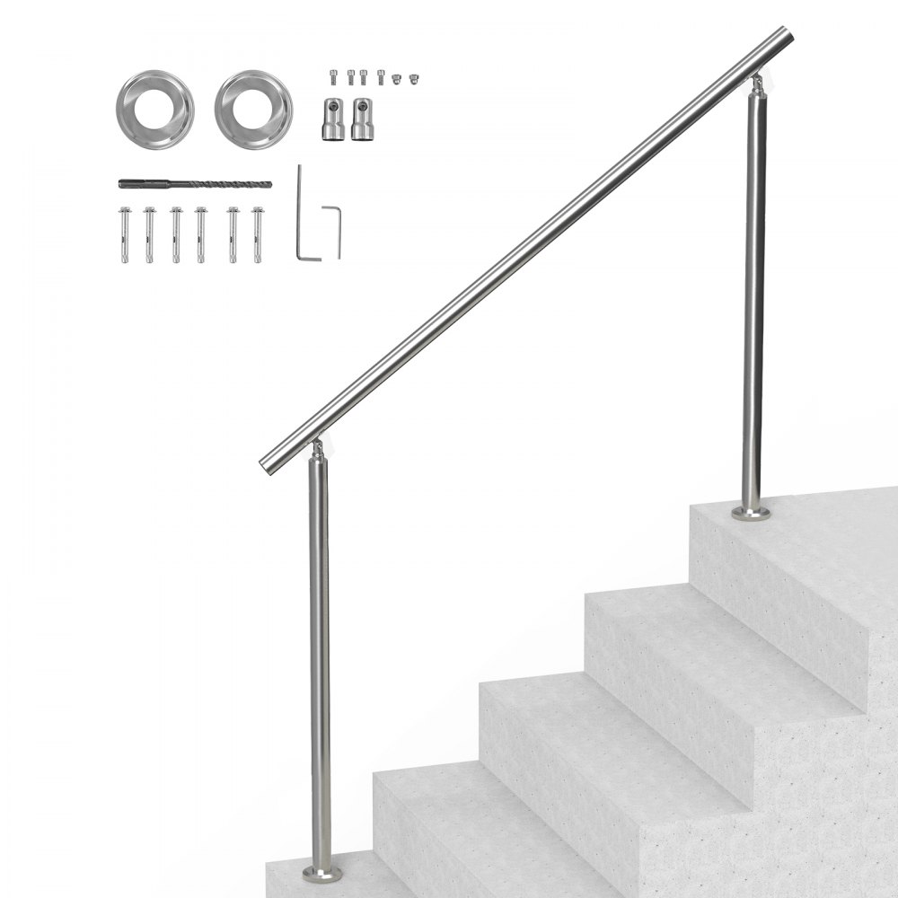VEVOR Handläufe für Außentreppen, 150 cm langes Treppenhandlauf-Set, Veranda und Terrasse