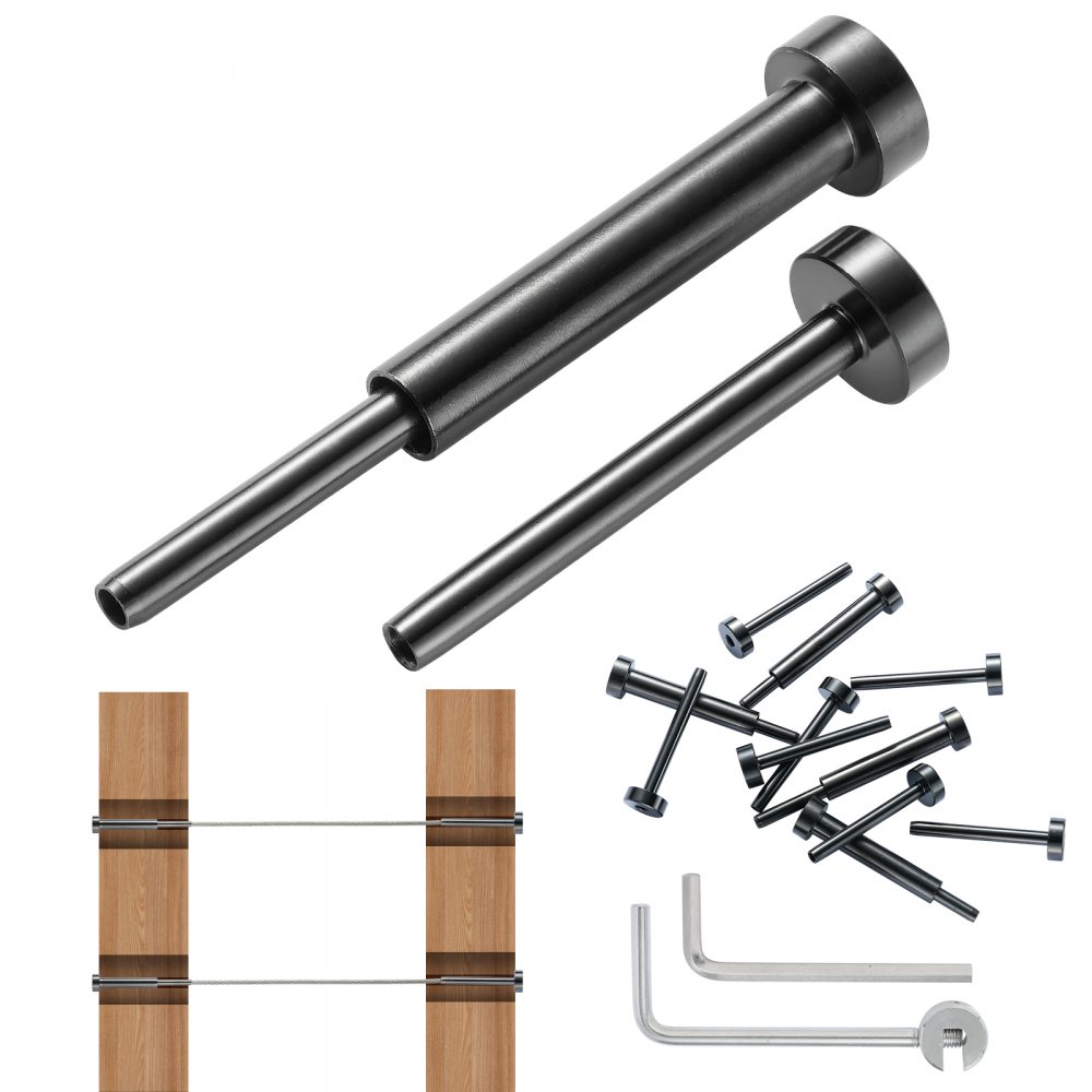 VEVOR 30er-Pack unsichtbares Kabelgeländer-Set, Gesenkspanner 1/8" für Holz-/Metallpfosten, sch