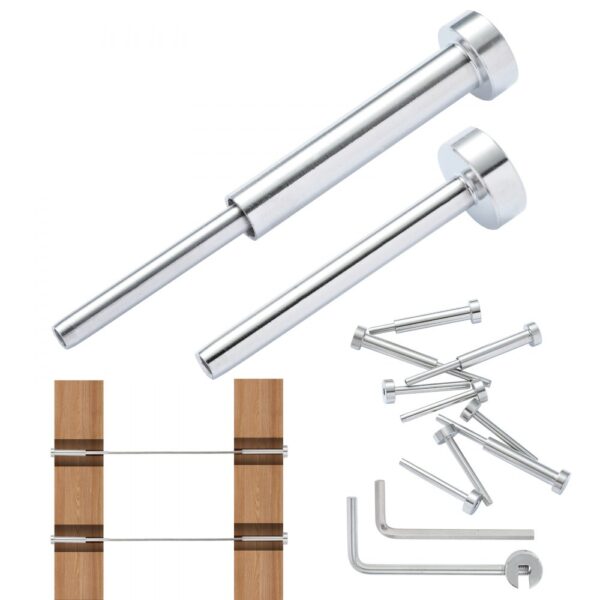 VEVOR 20er-Pack unsichtbares Kabelgeländer-Set T316 Edelstahl 1/8" unsichtbare Aufnahme und Gesenkbolzenende