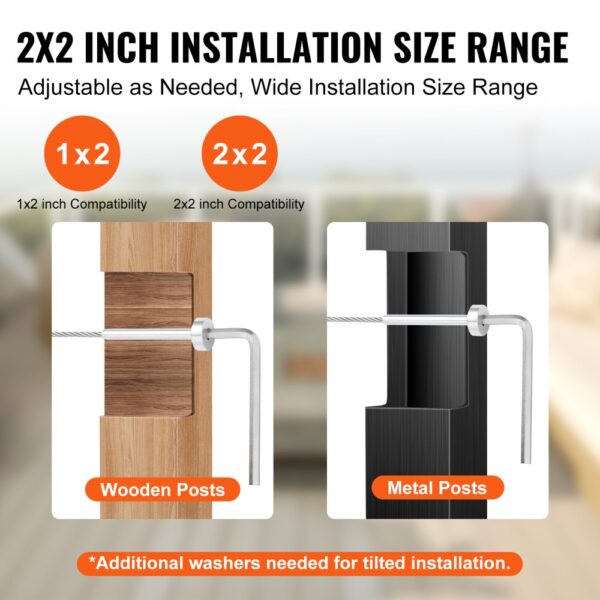 VEVOR 20er-Pack unsichtbares Kabelgeländer-Set T316 Edelstahl 1/8" unsichtbare Aufnahme und Gesenkbolzenende – Bild 3