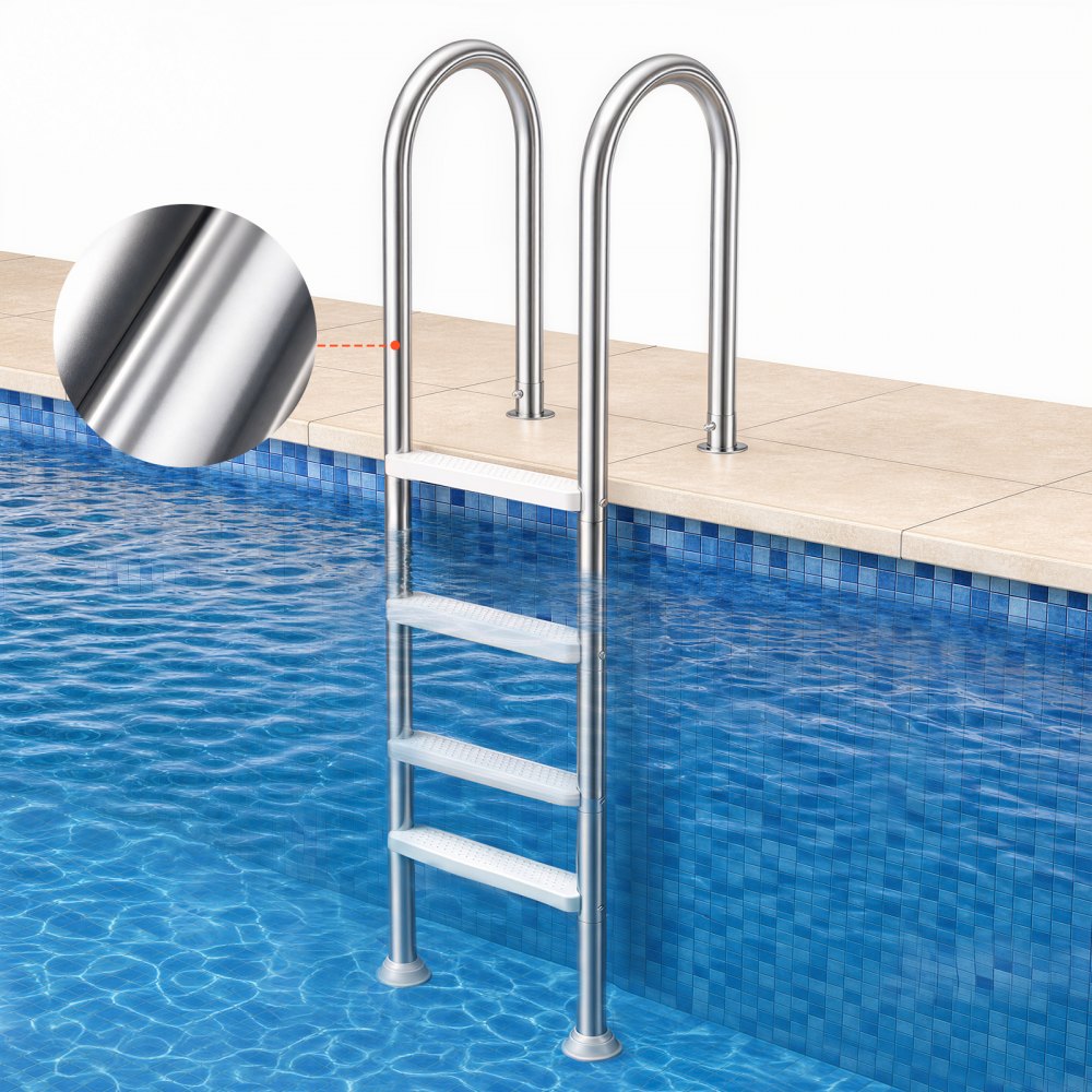 VEVOR Schwimmbadleiter, 4-stufige Treppe mit Doppelhandlauf, 120 kg Tragfähigkeit