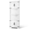 VEVOR Eckschrank Aufbewahrungsschrank mit 6-stufiger Regalen Mehrzweckschrank (171 cm Hohe) mit 4 Holztüren