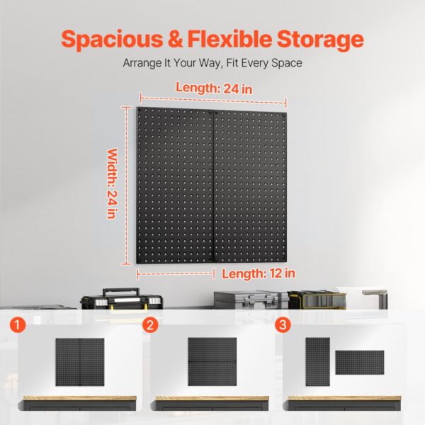 VEVOR Werkzeugwand, 61 x 30 cm, 2er-Set, Werkzeuglochwand für Wohnzimmer – Bild 4