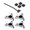VEVOR Möbelwagen 4er-Set, 158 x 158 x 65 mm, 200 kg Tragkraft, 3-rädriger
