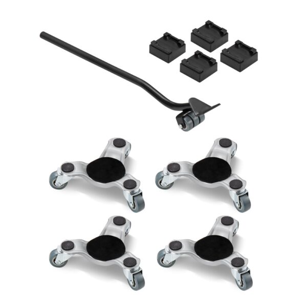 VEVOR Möbelwagen 4er-Set, 158 x 158 x 65 mm, 200 kg Tragkraft, 3-rädriger