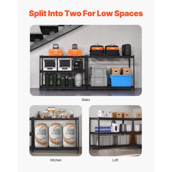 VEVOR Lagerregale, 1361 kg, 5-stufiges Schwerlastregal für die Garage, 508x1219,2x1828,8 mm – Bild 4