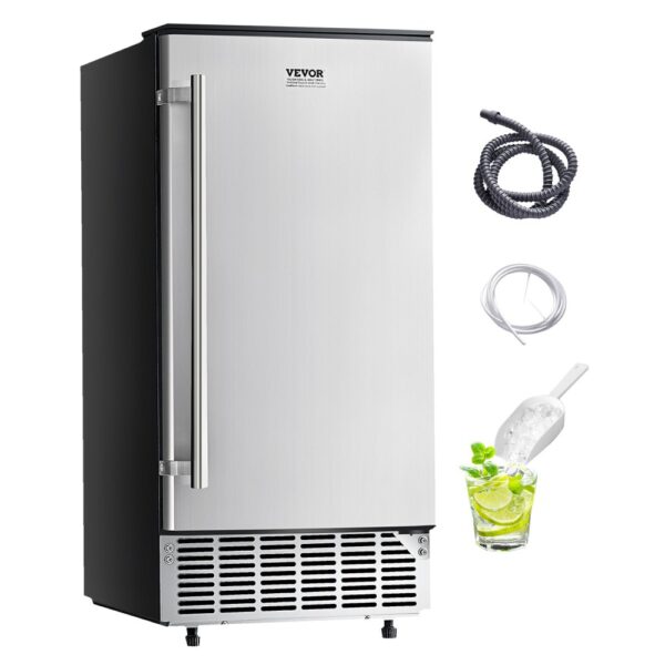 VEVOR Unterbau Eismaschine Eisbereitrer Eiswürfelbereiter 36 kg/Tag Unterbau-Eismaschine mit umkehrbarer Tür