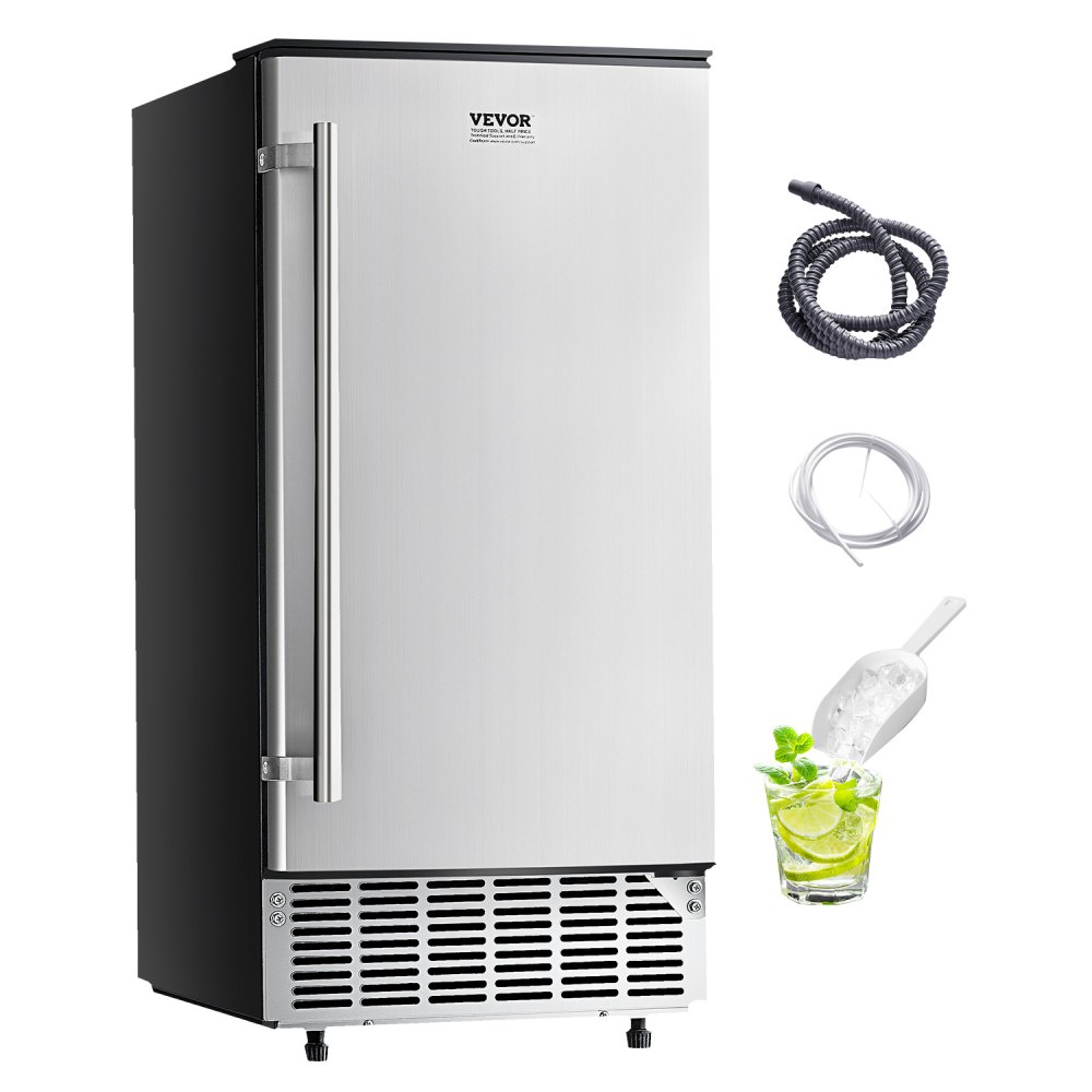 VEVOR Unterbau Eismaschine Eisbereitrer Eiswürfelbereiter 36 kg/Tag Unterbau-Eismaschine mit umkehrbarer Tür