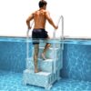VEVOR Poolleiter, Kunststoff-Pooltreppe mit 2 Handläufen, 4 rutschfesten Stufen