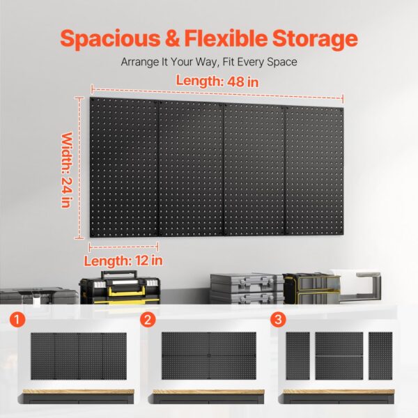 VEVOR Werkzeugwand, 61 x 30 cm, 4er-Set, Werkzeuglochwand für Wohnzimmer – Bild 4