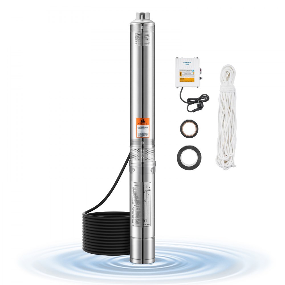 VEVOR Tiefbrunnenpumpe, 1100 W Eingangsleistung, 65 l/min Durchfluss, 85 m Förderhöhe