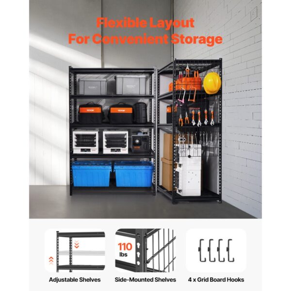 VEVOR Lagerregale, 1361kg, 5-stufiges Schwerlastregal für Garage, 609,6x1219,2x1828,8mm – Bild 3
