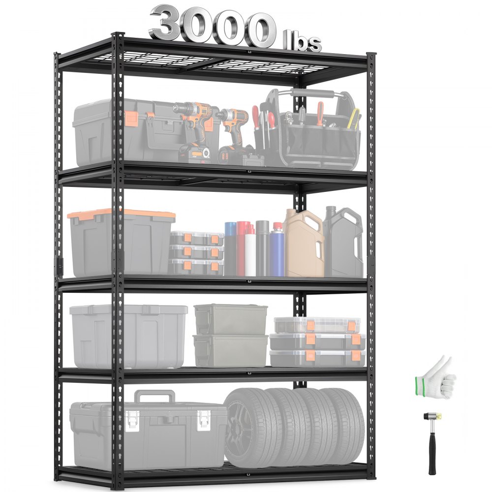 VEVOR Lagerregale, 1361kg, 5-stufiges Schwerlastregal für Garage, 609,6x1219,2x1828,8mm