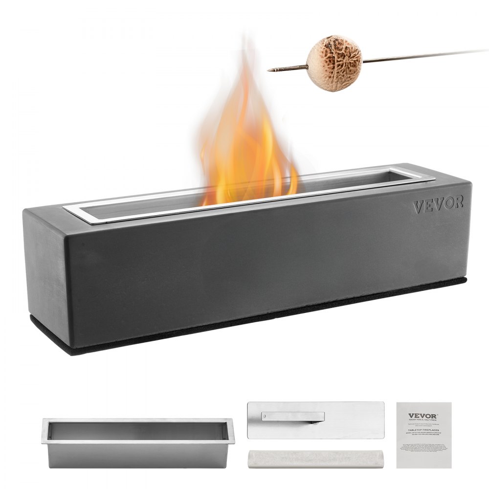 VEVOR Feuerstelle, 380 x 100 x 135 mm, Tischkamin aus Beton, Feuerschale für Reinigungsalkohol