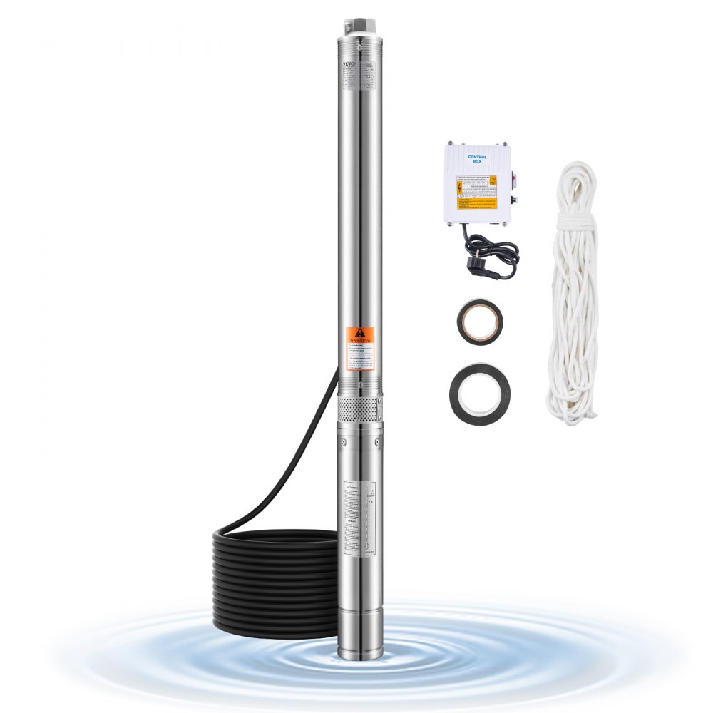 VEVOR Tiefbrunnenpumpe, 910 W Eingangsleistung, 100 L/min Durchfluss, 53 m Förderhöhe