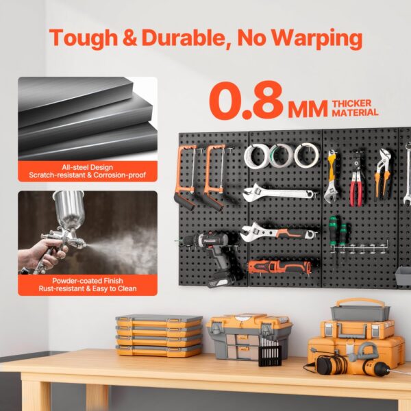 VEVOR Werkzeugwand, 61 x 30 cm, 4er-Set, robuster Stecktafel-Wand-Organizer mit Zubehör – Bild 3