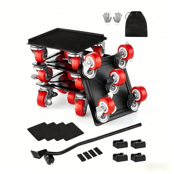 VEVOR Möbelwagen, Max. Tragkraft 544 kg, Schwerlast-Möbeltransporter mit 5x 360° drehbaren Rädern