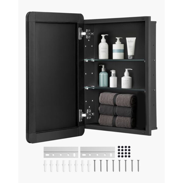 VEVOR Spiegelschrank verspiegelter Arzneischrank Medizinschrank (406 x 128 x 610 mm) für Badezimmer