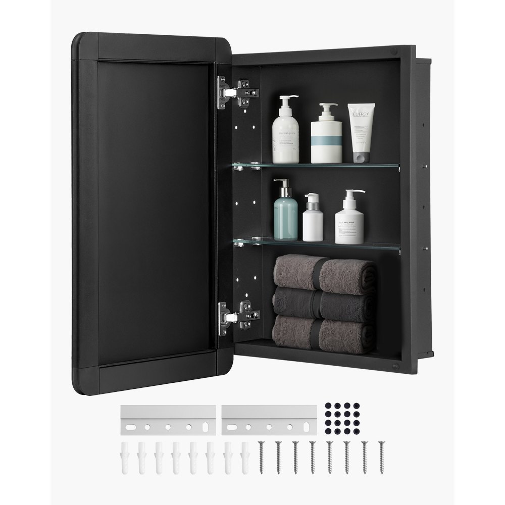 VEVOR Spiegelschrank verspiegelter Arzneischrank Medizinschrank (406 x 128 x 610 mm) für Badezimmer