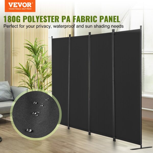 VEVOR Raumteiler Trennwand 4-teiliger Paravent Stellwand, Raumtrenner freistehend (228 x 45 x 172,5 cm) – Bild 2