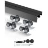 VEVOR Schiebetür-Beschlagschienensatz Schiebetürsystem 1219 mm, passende Türbreite 622 mm x 2