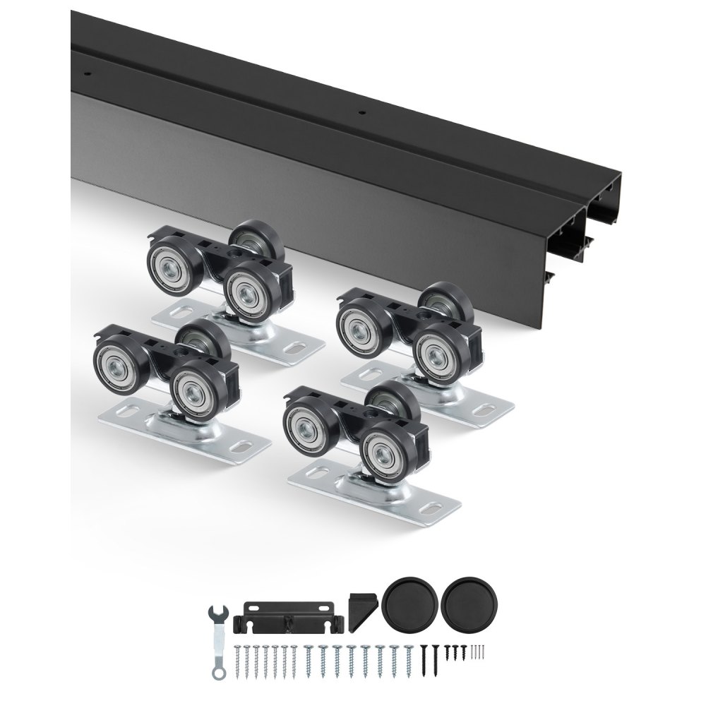 VEVOR Schiebetür-Beschlagschienensatz Schiebetürsystem 1219 mm, passende Türbreite 622 mm x 2