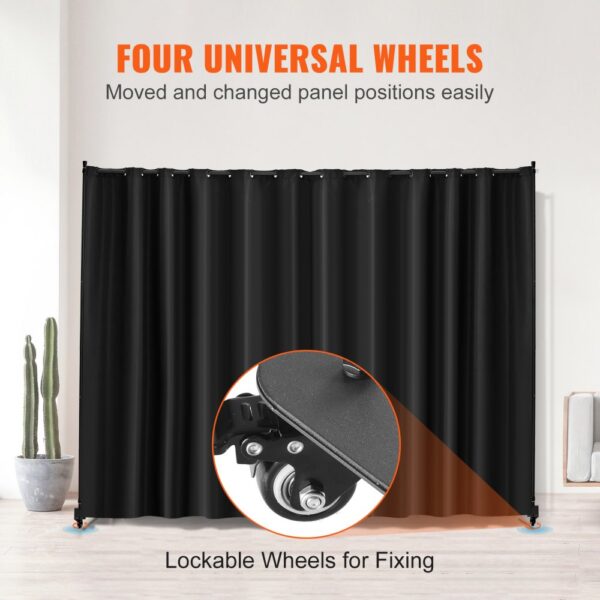 VEVOR Raumteiler Trennwand Paravent Stellwand Einzelpanel, Raumtrenner Rollbar (308,5 x 45 x 245,5 cm) – Bild 4