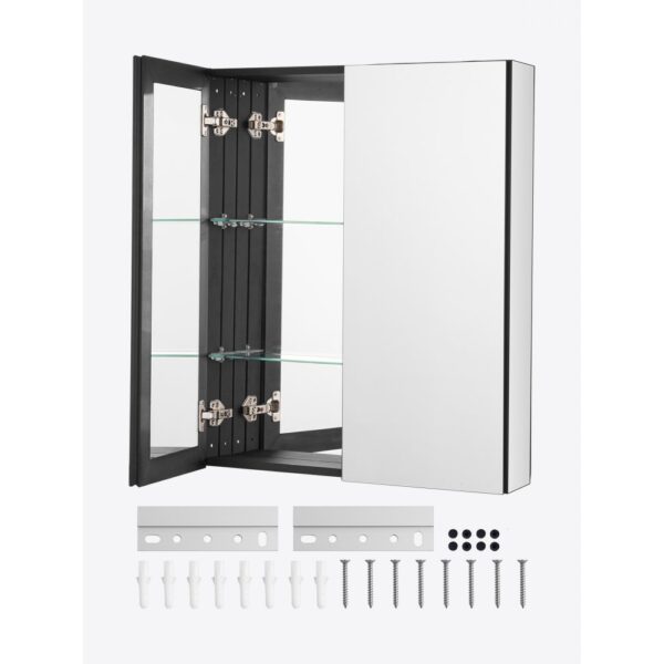 VEVOR Spiegelschrank verspiegelter Arzneischrank Medizinschrank (662 x 135 x 762 mm) für Badezimmer