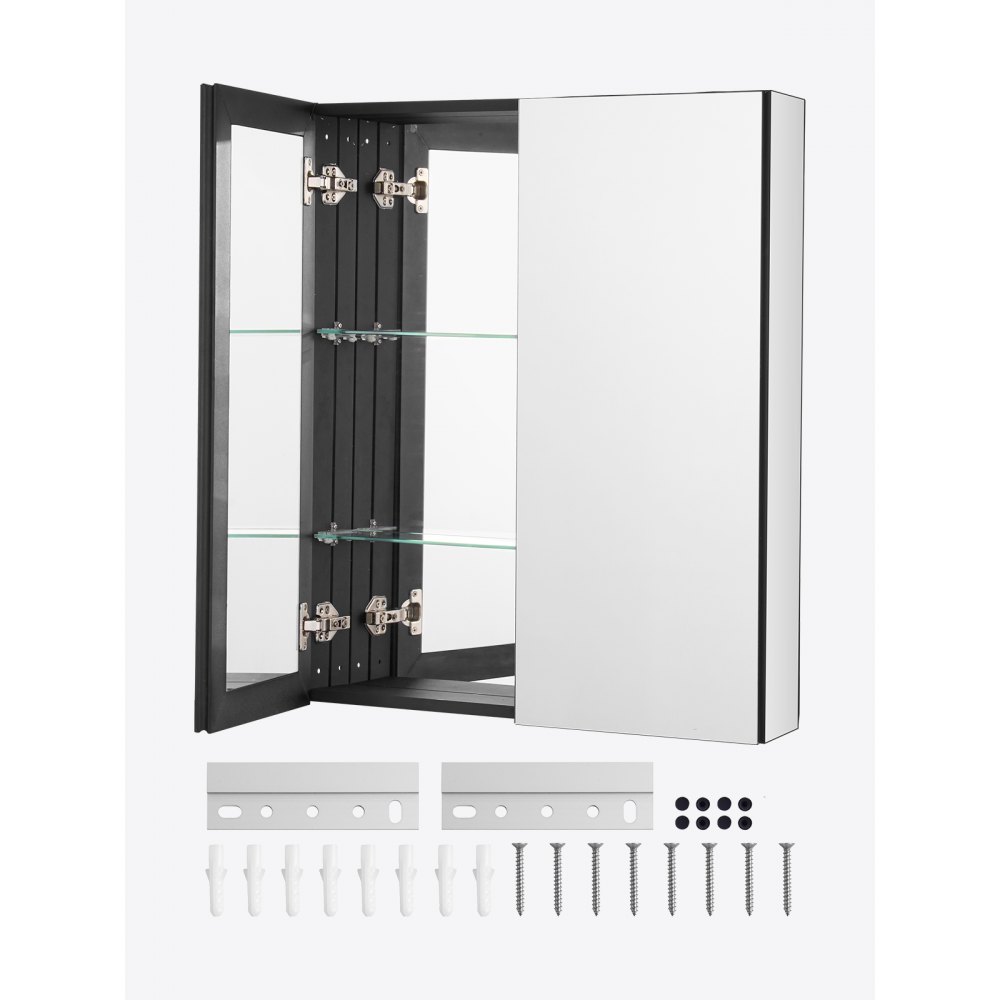 VEVOR Spiegelschrank verspiegelter Arzneischrank Medizinschrank (662 x 135 x 762 mm) für Badezimmer
