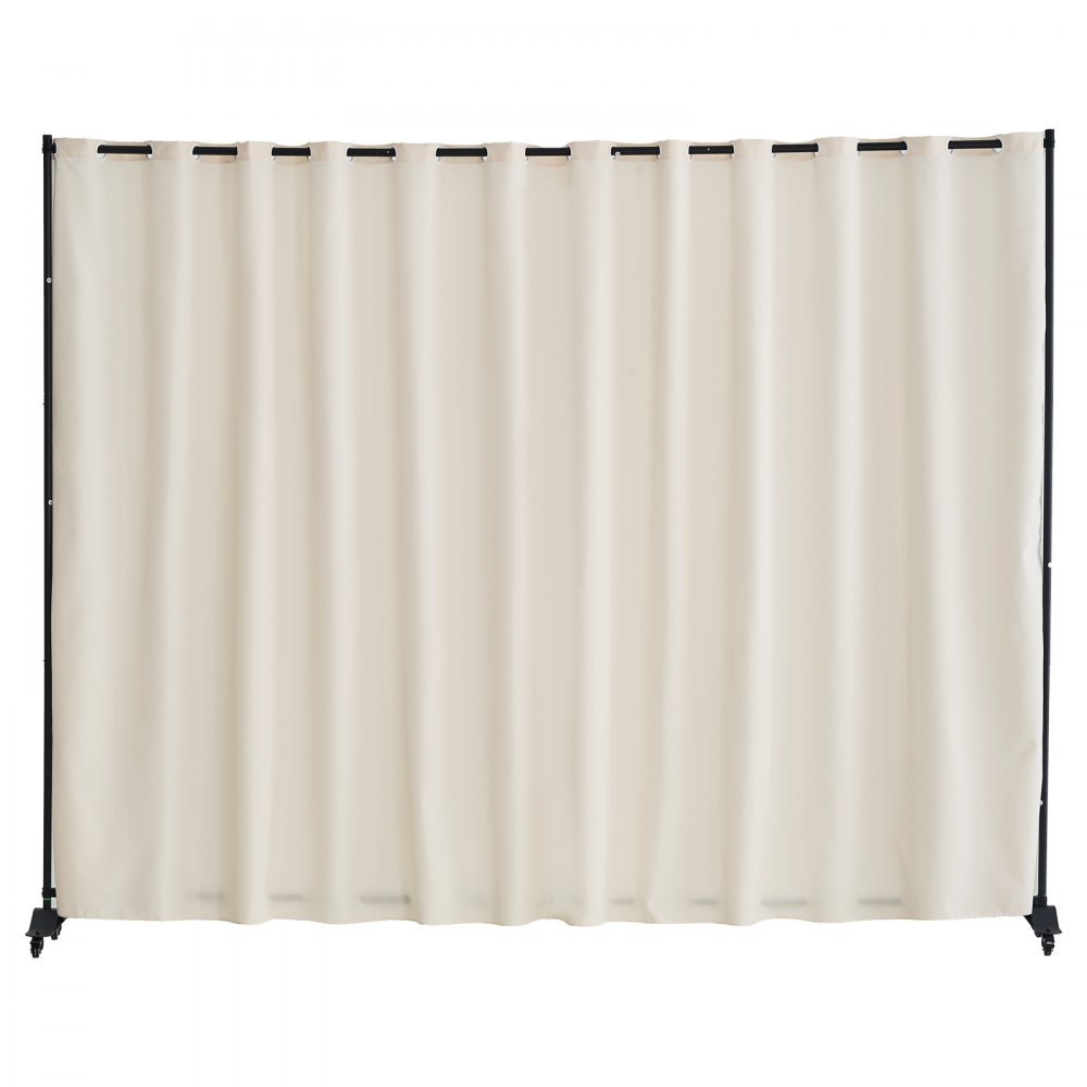 VEVOR Raumteiler Trennwand Paravent Stellwand Einzelpanel, Raumtrenner Rollbar (308,5 x 45 x 245,5 cm), Beige