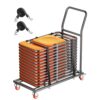 VEVOR Klappstuhlständer, 136 kg Tragkraft, L-förmiger horizontaler Stuhlwagen für 25 Stühle