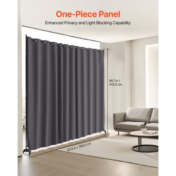 VEVOR Raumteiler Trennwand Paravent Stellwand Einzelpanel, Raumtrenner Rollbar (308,5 x 45 x 245,5 cm), Grau – Bild 2 VEVOR Raumteiler Trennwand Paravent Stellwand Einzelpanel, Raumtrenner Rollbar (308,5 x 45 x 245,5 cm), Grau – Bild 2