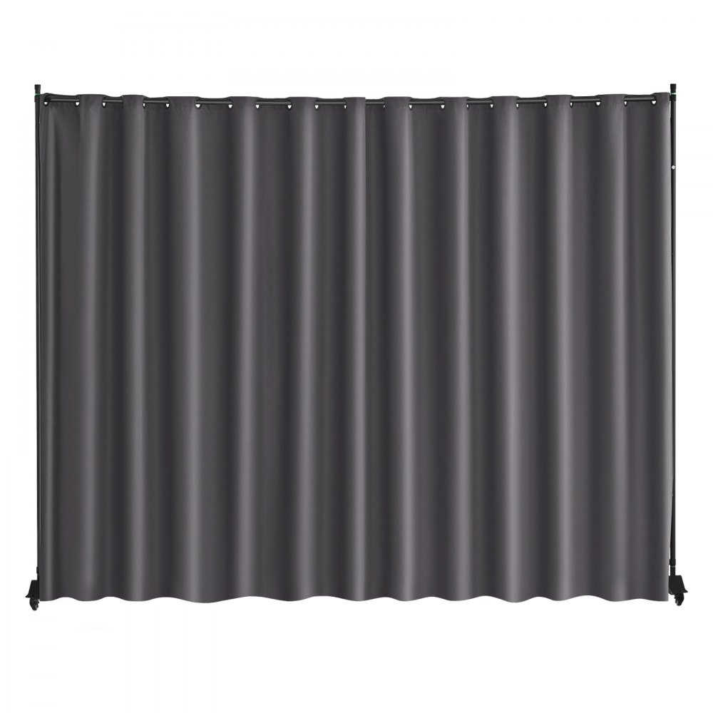 VEVOR Raumteiler Trennwand Paravent Stellwand Einzelpanel, Raumtrenner Rollbar (308,5 x 45 x 245,5 cm), Grau