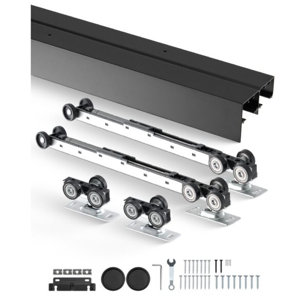 VEVOR Schiebetür-Beschlagschienensatz Schiebetürsystem 2438 mm, passende Türbreite 1232 mm x 2