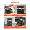 VEVOR Werkzeugkasten 218,4x118x120 mm, Werkzeugkiste mit 3 Schubladen, schwarz – Bild 5