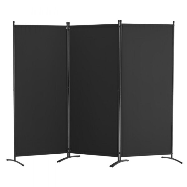VEVOR Raumteiler Trennwand 3-teiliger Paravent Stellwand, Raumtrenner freistehend (228 x 52 x 184 cm), Schwarz