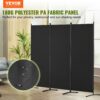 VEVOR Raumteiler Trennwand 3-teiliger Paravent Stellwand, Raumtrenner freistehend (228 x 52 x 184 cm), Schwarz – Bild 2