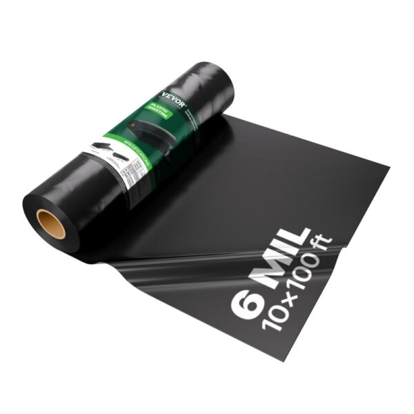 VEVOR PE Baufolie 3,05x30,48 m, 0,15 mm dicke Kunststofffolie, Abdeckfolie aus Kunststoff