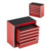 VEVOR Werkzeugkiste 218 x 118 x 205 mm, Werkzeugkasten aus Metall mit 5 Schubladen, rot