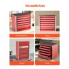 VEVOR Werkzeugkiste 218 x 118 x 205 mm, Werkzeugkasten aus Metall mit 5 Schubladen, rot – Bild 5