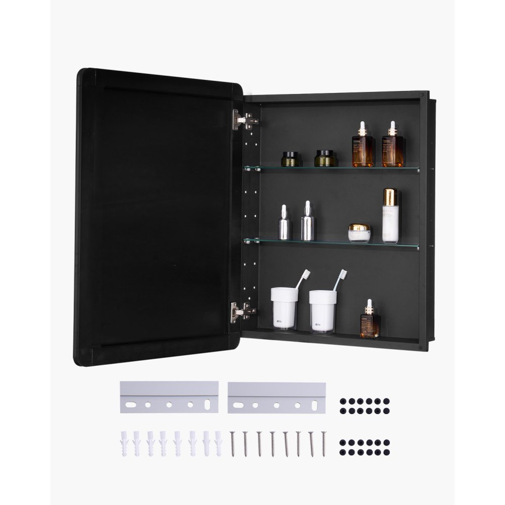 VEVOR Spiegelschrank verspiegelter Arzneischrank Medizinschrank (662 x 135 x 762 mm) für Badezimmer