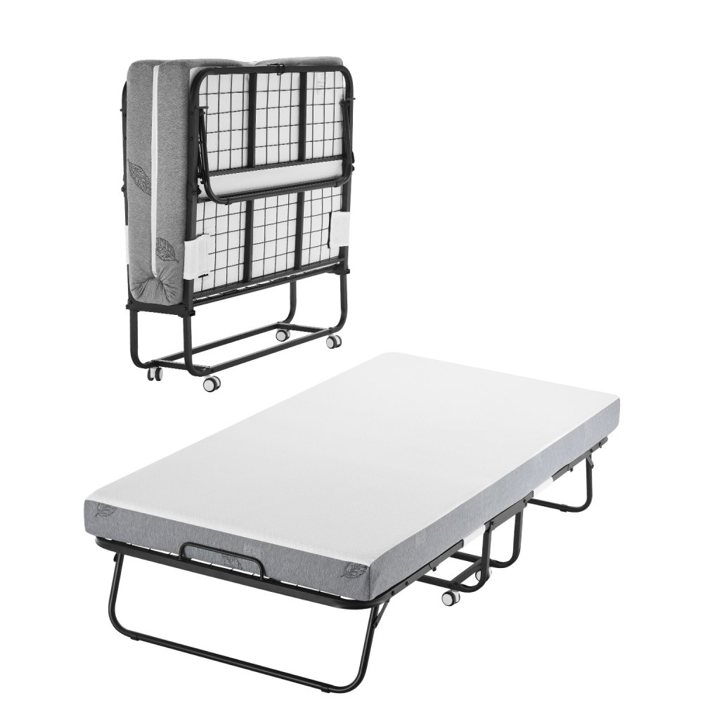 VEVOR Rollbett Klappbett mit 12,7 cm Matratze, faltbares Einzelbett mit Memory Foam-Matratze (190 x 98 cm)
