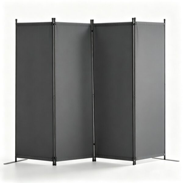 VEVOR Raumteiler Trennwand 4-teiliger Paravent Stellwand, Raumtrenner freistehend (56 x 45 x 172,5 cm), Grau