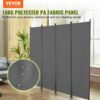 VEVOR Raumteiler Trennwand 4-teiliger Paravent Stellwand, Raumtrenner freistehend (56 x 45 x 172,5 cm), Grau – Bild 2