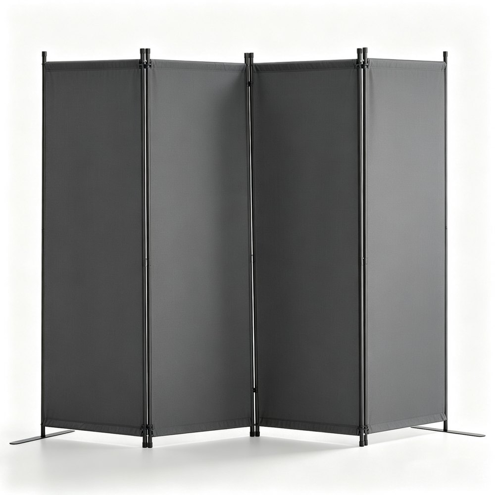 VEVOR Raumteiler Trennwand 4-teiliger Paravent Stellwand, Raumtrenner freistehend (56 x 45 x 172,5 cm), Grau